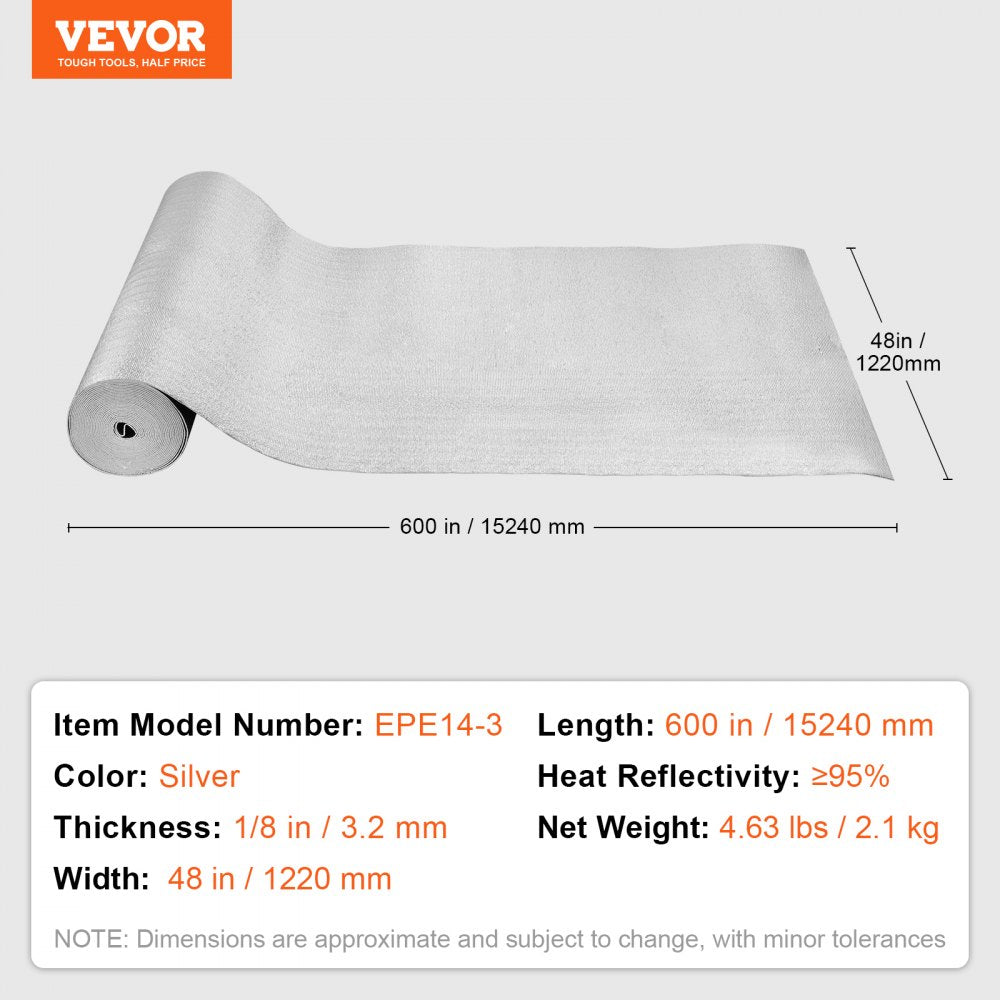 Double Reflective Insulation Roll Foam Core Radiant Barrier 48 in x 50 ft