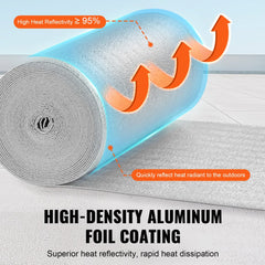 Double Reflective Insulation Roll Foam Core Radiant Barrier 23.8in x 50 ft