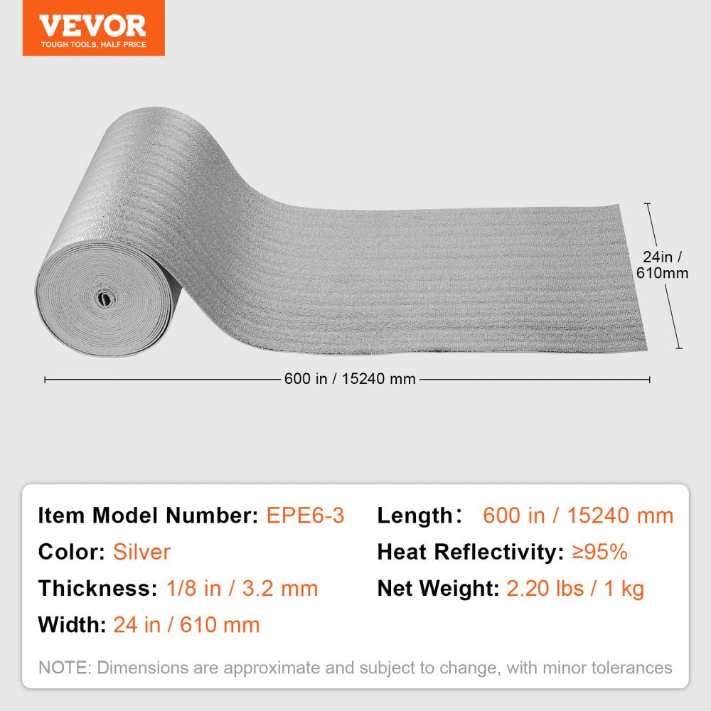 Double Reflective Insulation Roll Foam Core Radiant Barrier 23.8in x 50 ft