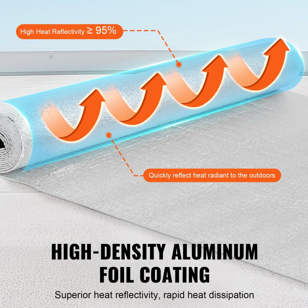 Double Reflective Insulation Roll Foam Core Radiant Barrier 48 in x 10 ft