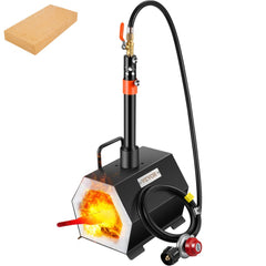 Portable propane forge with single burner, hexagonal chamber, and included firebrick.