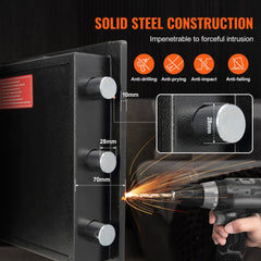 2.5 Cub Depository Safe, Deposit Safe with Drop Slot, Electronic Code Lock and 2 Emergency Keys, 20.27`` x 13.97`` x 13.97`` Business Drop Slot Safe for Cash, Mail in Home, Hotel, Office