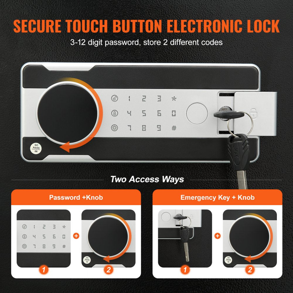 2.5 Cub Depository Safe, Deposit Safe with Drop Slot, Electronic Code Lock and 2 Emergency Keys, 20.27`` x 13.97`` x 13.97`` Business Drop Slot Safe for Cash, Mail in Home, Hotel, Office
