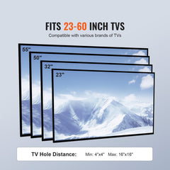 Mobile TV Stand, Mobile TV Cart for 23 to 60 inch TVs, Height Adjustable Portable TV Stand with Wheels, with A Tray for Audio-Visual Devices, Rolling TV Stand with Mount for Bedroom, Living Room