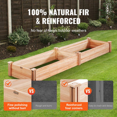 Wooden Raised Garden Bed Planter Box 94.5x23.6x9.8" Flower Vegetable Herb