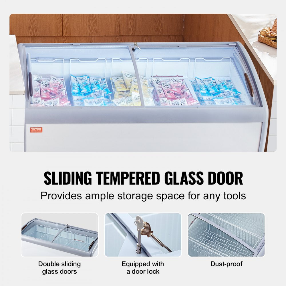 16.3Cu.ft Commercial Ice Cream Display Case Gelato Dipping Freezer Cabinet