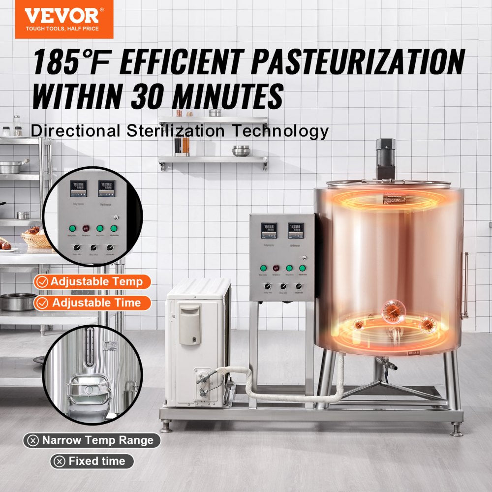 Commercial Milk Pasteurization Machine 150L Pasteurizer for Milk Sterilization