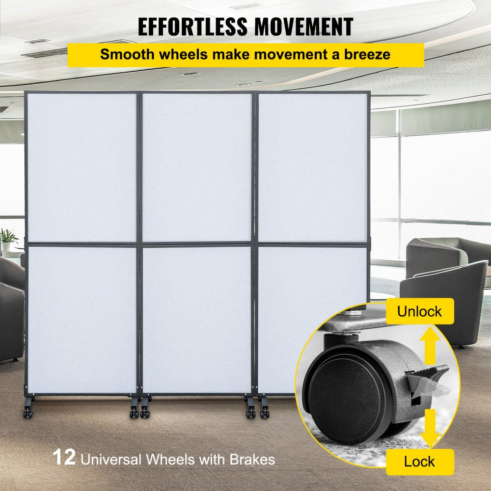 Acoustic Room Divider 72" x 66" Office Partition Panel 3 Pack Office Divider Wall Cool Gray Office Dividers Partition Wall Polyester & 45 Steel Cubicle Wall Reduce Noise and Visual Distractions