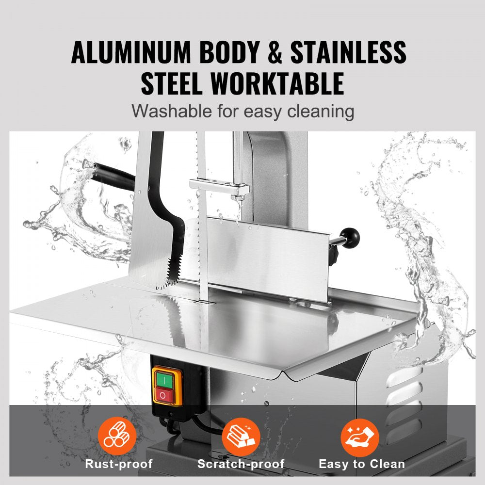 1800W Commercial Electric Meat Bandsaw Stainless Steel Bone Sawing Machine