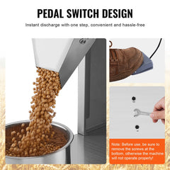 Particle Filling Machine, 0.022-2.2 lbs/10-1000g, Automatic Filler Machine with Foot Pedal, Stainless Steel Weighing Filling Machine, Weigh Filler for Beans Seeds Grains Tea Granular Packing