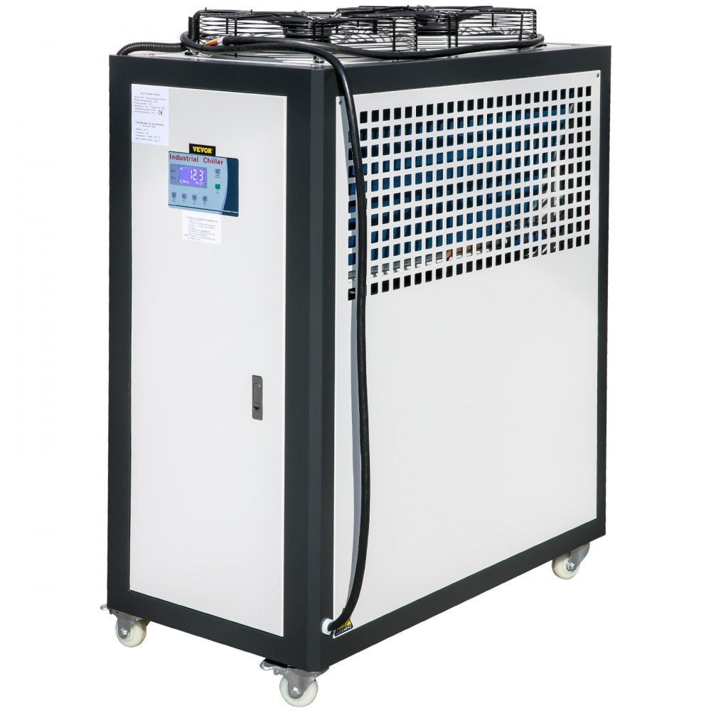 Bostome 5 Ton air-cooled industrial chiller with 5HP Panasonic compressor and 53L tank.