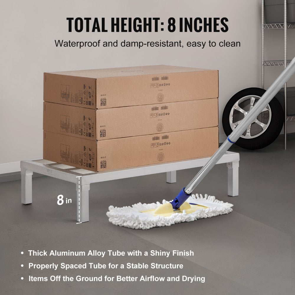 Aluminum Dunnage Rack Stationary Dunnage Rack 36” x 20” x 8” Storage Rack