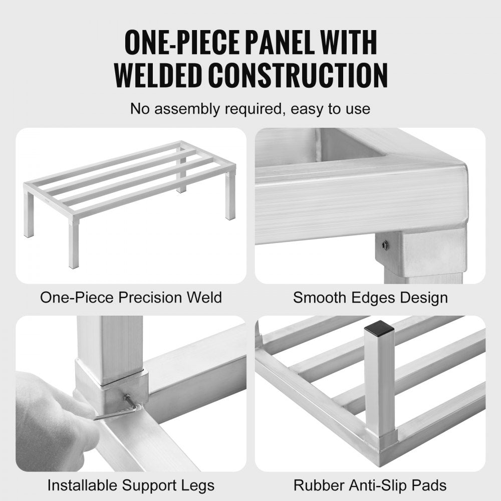 Newly Upgraded！ Aluminum Dunnage Rack Stationary Dunnage Rack 48” x 20” x 12” Storage Rack