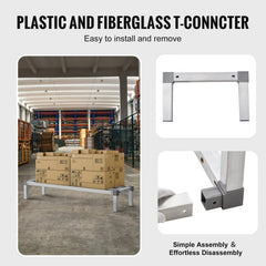 Newly Upgraded！ Aluminum Dunnage Rack Stationary Dunnage Rack 48” x 14” x 8” Storage Rack