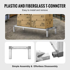 Newly Upgraded！ Aluminum Dunnage Rack Stationary Dunnage Rack 48” x 20” x 8” Storage Rack