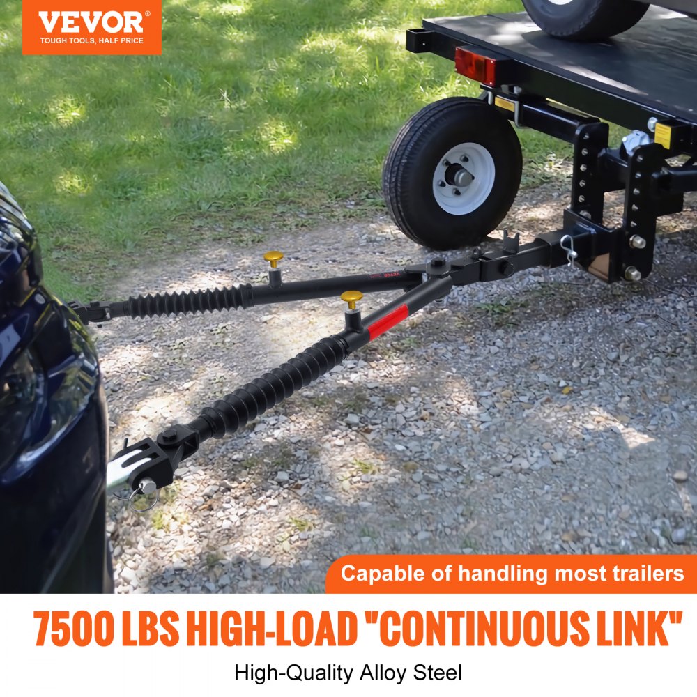 Tow Bar Bumper Mount Tow Bar 7500 lbs Fits 2-inch Connector with Ropes