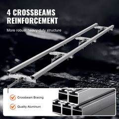 Aluminum 9 ft adjustable chainsaw mill rail guide with four crossbeams and clamps