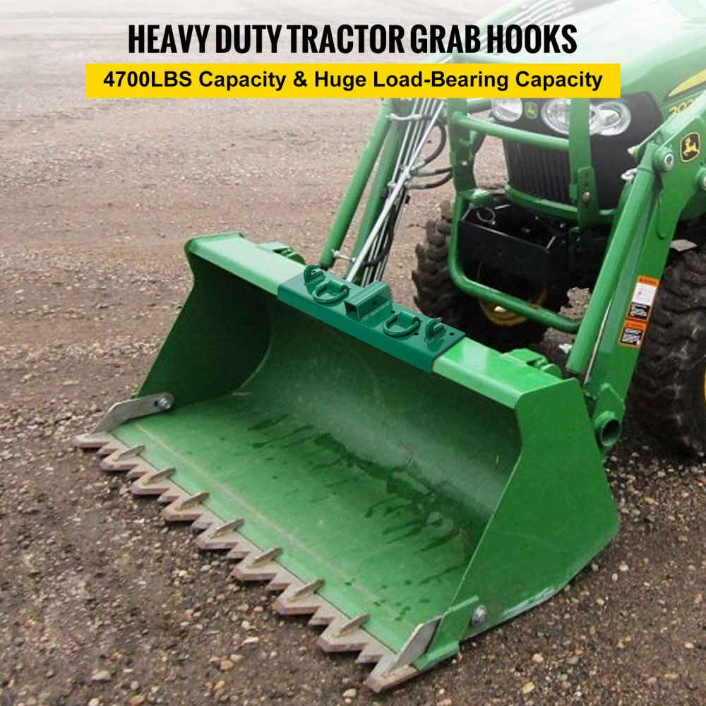 Tractor Bolt on Hooks, 1/4" Compact Bolt on Grab Hooks, Max 4700LBS G70 Forged Bolt on Hooks for Tractor Bucket with 1/2" Shackles, Work Well for Tractor Bucket, RV, UTV, Truck Hardware Includ