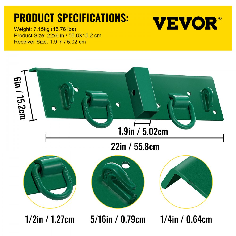 Tractor Bolt on Hooks, 1/4" Compact Bolt on Grab Hooks, Max 4700LBS G70 Forged Bolt on Hooks for Tractor Bucket with 1/2" Shackles, Work Well for Tractor Bucket, RV, UTV, Truck Hardware Includ