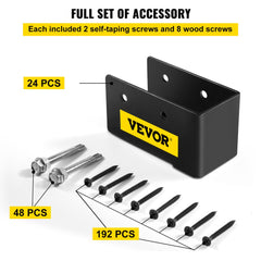 Concealed Joist Hanger, 2"x4" Outdoor Accent Concealed-Flange, Pack of 24 Concealed Joist Bracket, Q235 Steel Plate Powder-Coated Concealed Face Mount Joist Hanger for 2"x4" Beam Swing, 3.7"