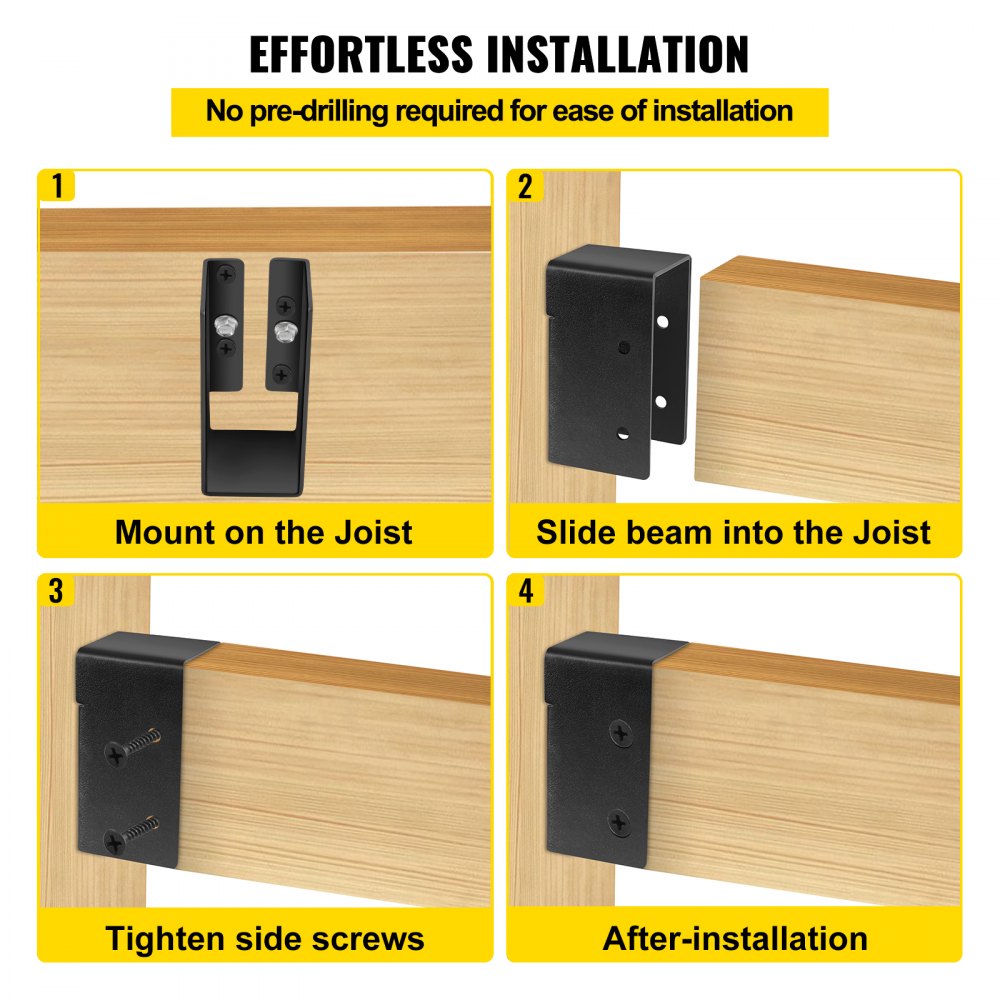 Concealed Joist Hanger, 2"x4" Outdoor Accent Concealed-Flange, Pack of 24 Concealed Joist Bracket, Q235 Steel Plate Powder-Coated Concealed Face Mount Joist Hanger for 2"x4" Beam Swing, 3.7"