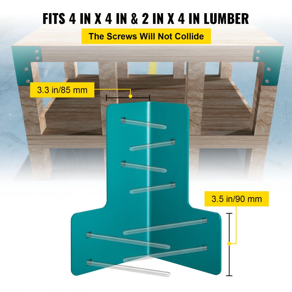 Workbench Corner Brackets, 5mm Thick Steel Shop Table Bracket Kit, 8 PCs Workbench Bracket Kit, Right Angle Shop Table Corner Brackets w/Hardware Kit, Joint Fastener for Desk Edge, Family DIY