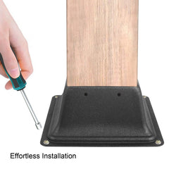 Deck Post Base 10 PCS Post Base Skirt 4 x 4" (Internal 3.38x3.38") Post Support Flange 2.5 LBS Deck Post Skirt Black Powder-Coated Decking Post Base Wood Post Anch for Deck Support Porch Railing