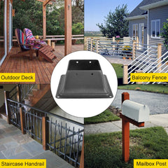 Deck Post Base 10 PCS Post Base Skirt 4 x 4" (Internal 3.38x3.38") Post Support Flange 2.5 LBS Deck Post Skirt Black Powder-Coated Decking Post Base Wood Post Anch for Deck Support Porch Railing