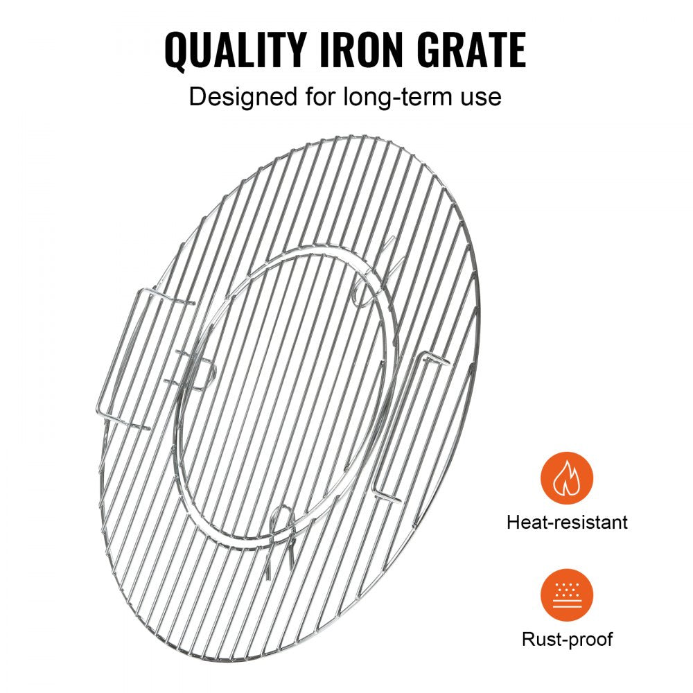 21 Inch Cooking Grate for 21 inch Kettle Grill, Round Replacement Charcoal Grates, Iron Gas Grill Replacement Parts for Outdoor Cooking, Barbecue Camping, Picnic, Patio and Backyard, Silver