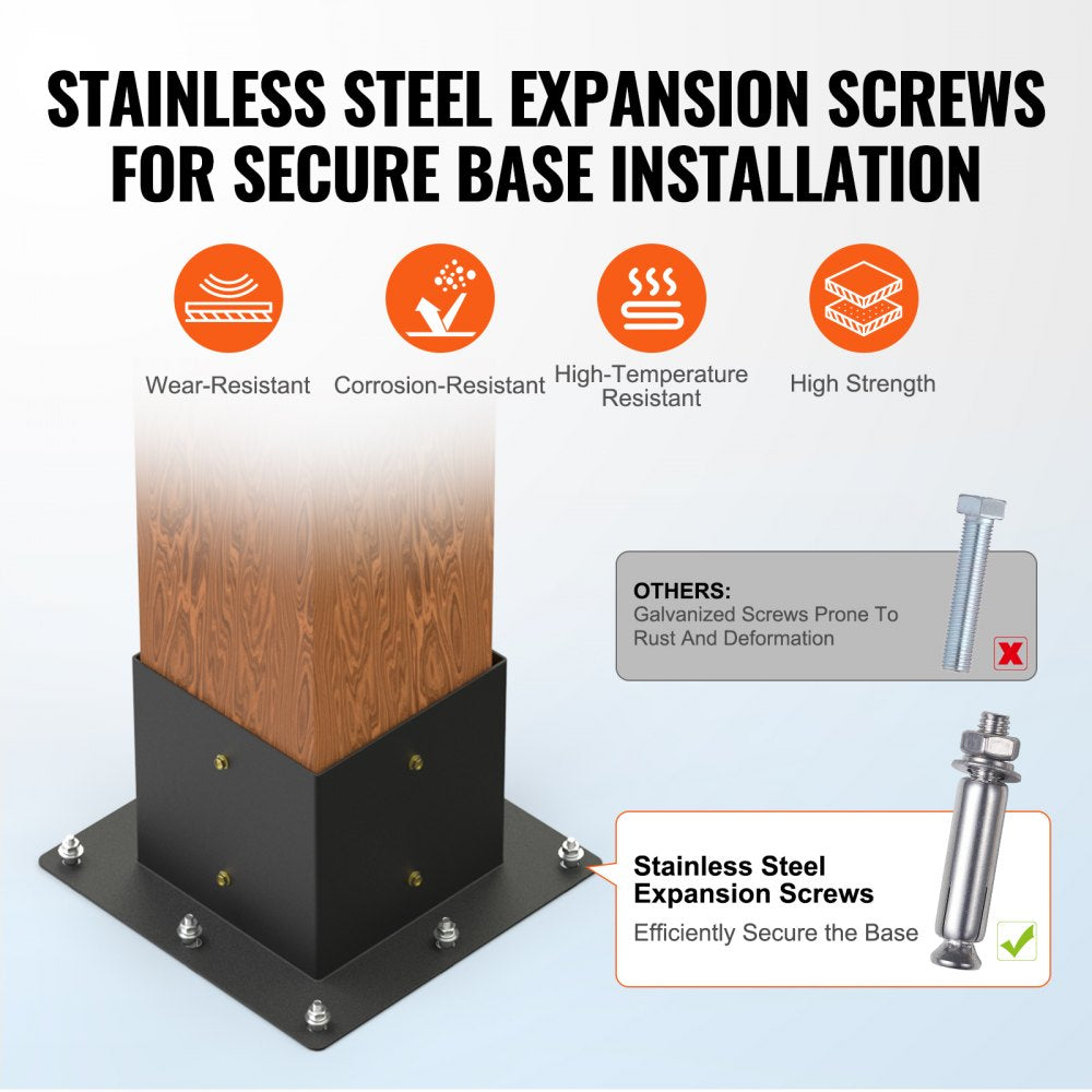 Pergola Bracket Kit 6``x6``, 4pcs 4-Way Heavy Duty Corner Bracket Woodworks DIY Post Base Kit, Easy Installation Wooden Beams for Gazebos, Patio Pergolas, Log Cabin Outdoor Pergola Hardware