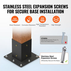 Pergola Bracket Kit 4``x4``, 4pcs 4-Way Heavy Duty Corner Bracket Woodworks DIY Post Base Kit, Easy Installation Wooden Beams for Gazebos, Patio Pergolas, Log Cabin Outdoor Pergola Hardware