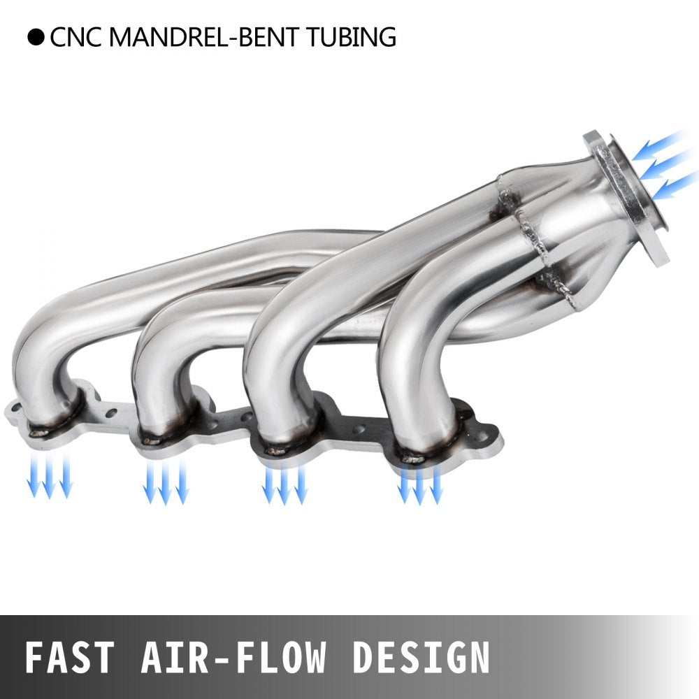 Exhaust Header Set 1 3/4" Exhaust Turbo Headers, Stainless Steel Exhaust Manifold Headers, Shorty Engine Conversion LS Swap Exhaust Headers for Chevy LS1 LS2 LS3 LS6 LS10 SUV/Truck Car