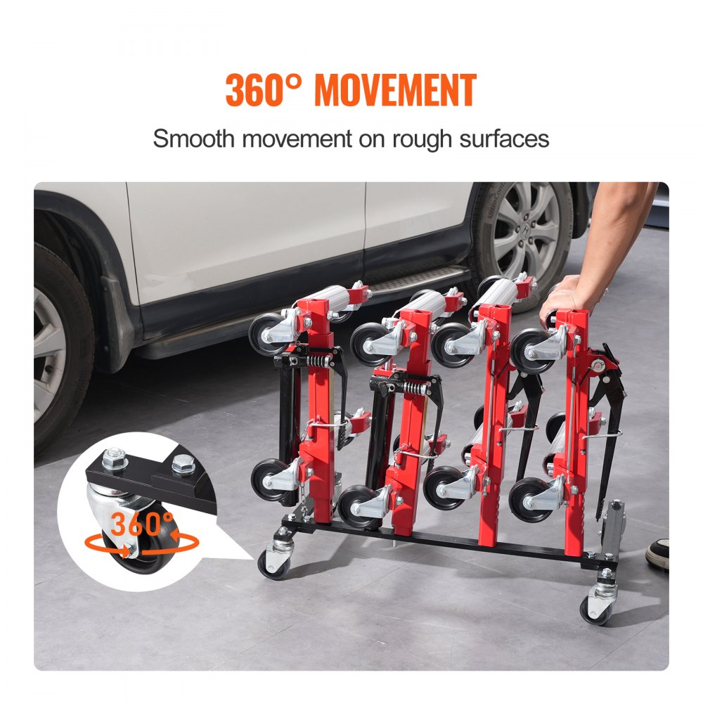 Car Dolly Rack Hydraulic Trolley Jack Stand Organizer 4-Dolly Capacity