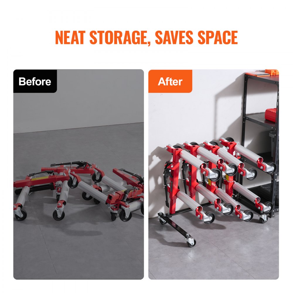 Car Dolly Rack Hydraulic Trolley Jack Stand Organizer 4-Dolly Capacity
