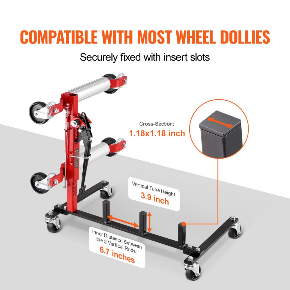 Car Dolly Rack Hydraulic Trolley Jack Stand Organizer 4-Dolly Capacity