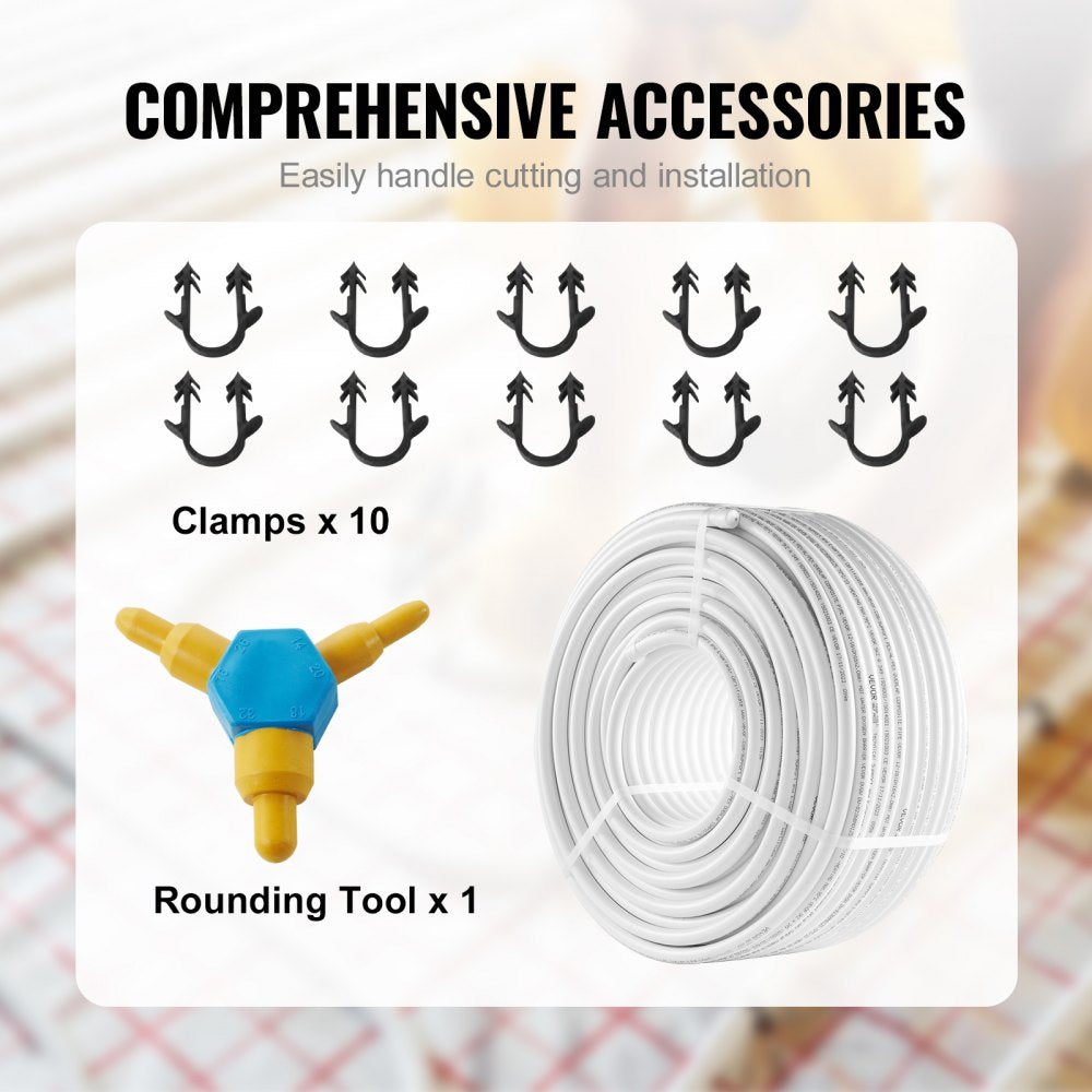 Bostome PEX-AL-PEX pipe in 5/8" diameter, 328ft long, designed for radiant floor heating.