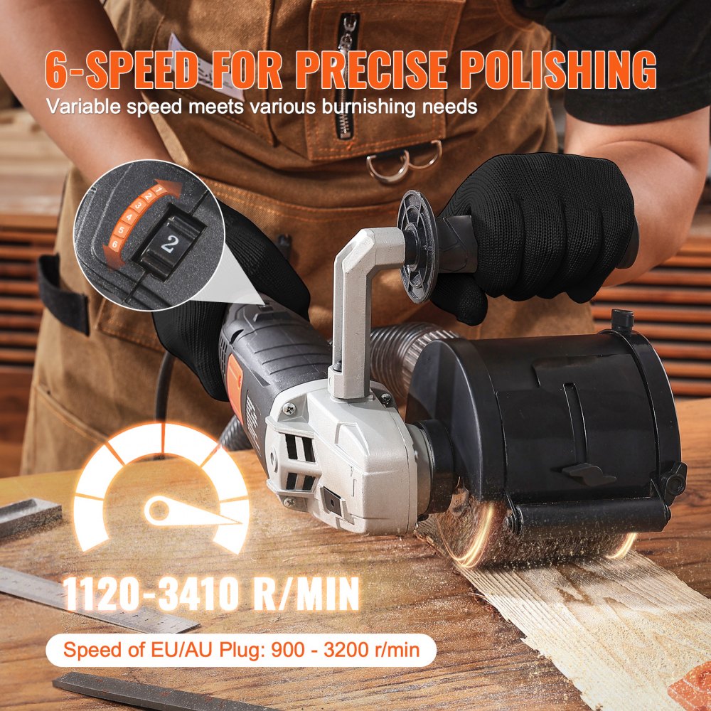 Burnishing Polishing Machine 1300W 6-Speed Electric Metal Polisher Sander