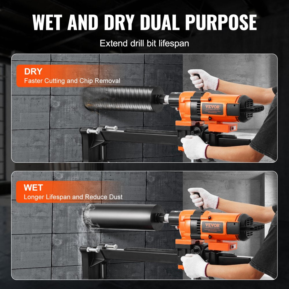 Bostome 3500W diamond core drill rig with stand, featuring a powerful motor and dual cutting modes.