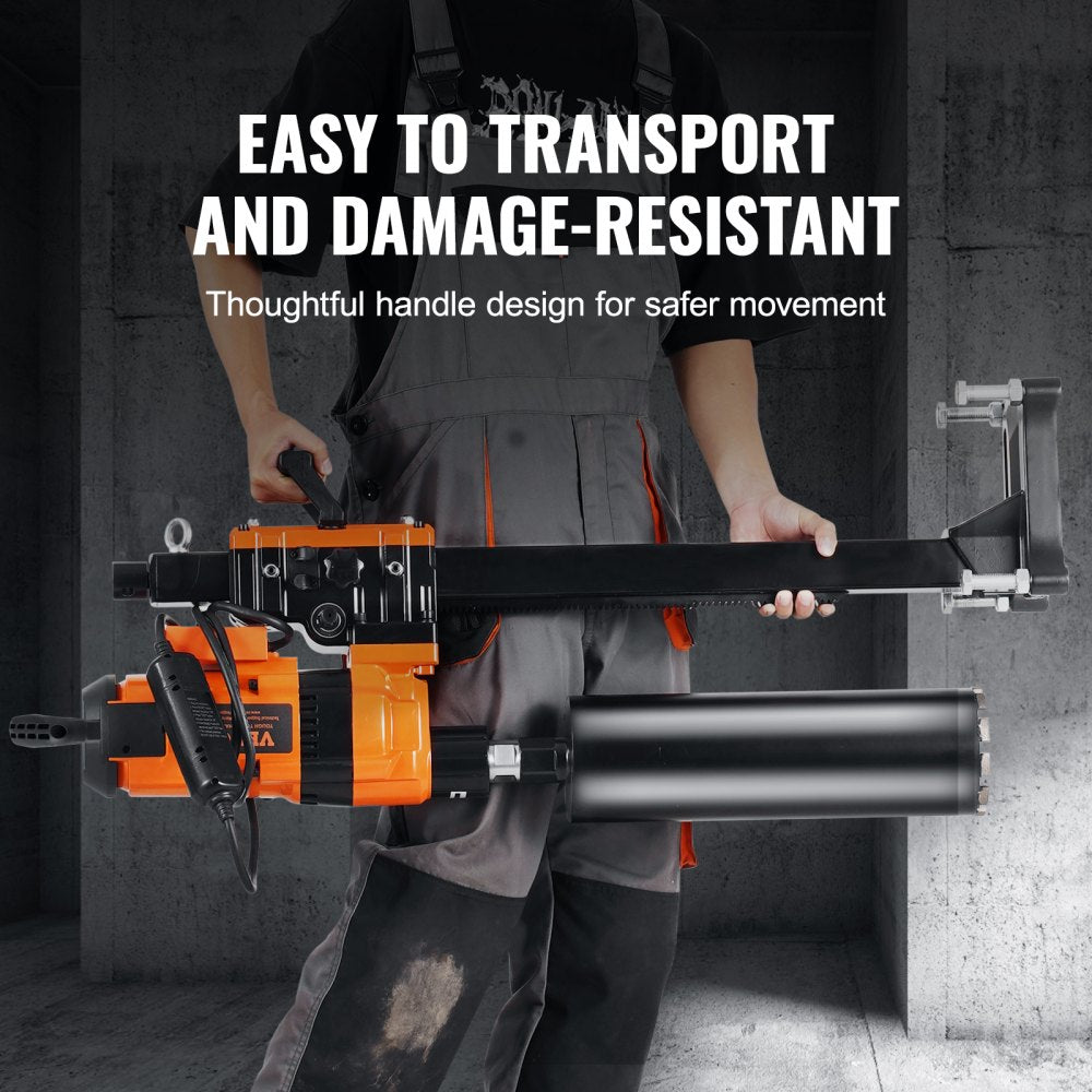 Bostome 3500W Diamond Core Drill Rig with stand, featuring a powerful motor and dual cutting modes.