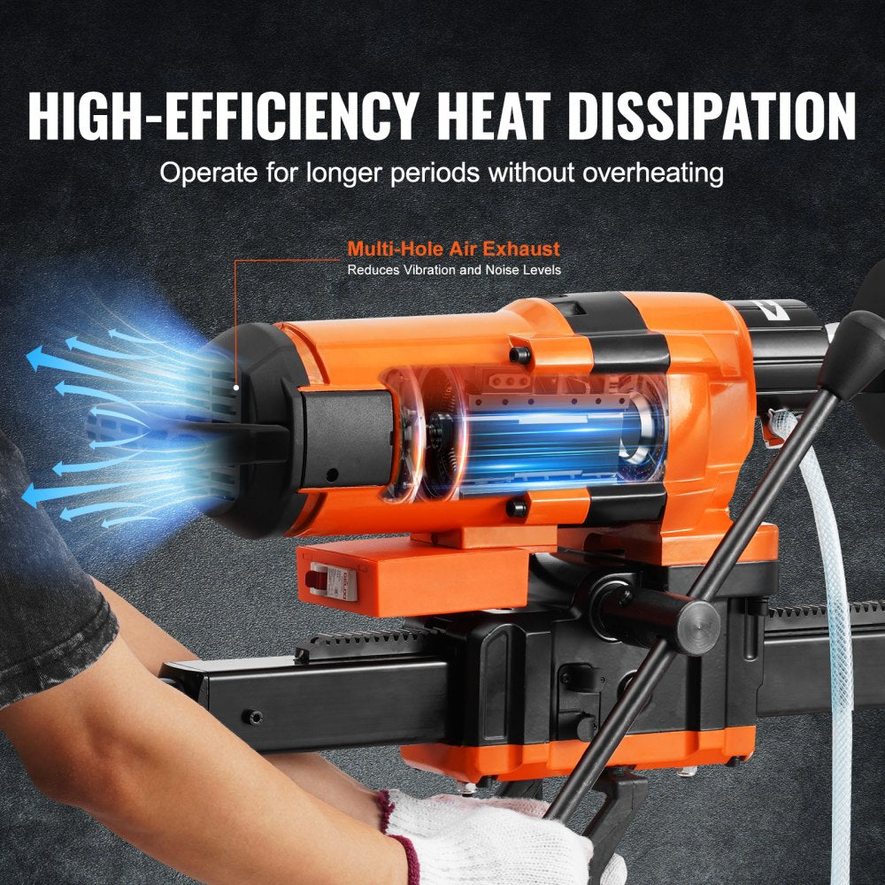 Bostome 3500W Diamond Core Drill Rig with stand, featuring a powerful motor and dual cutting modes.