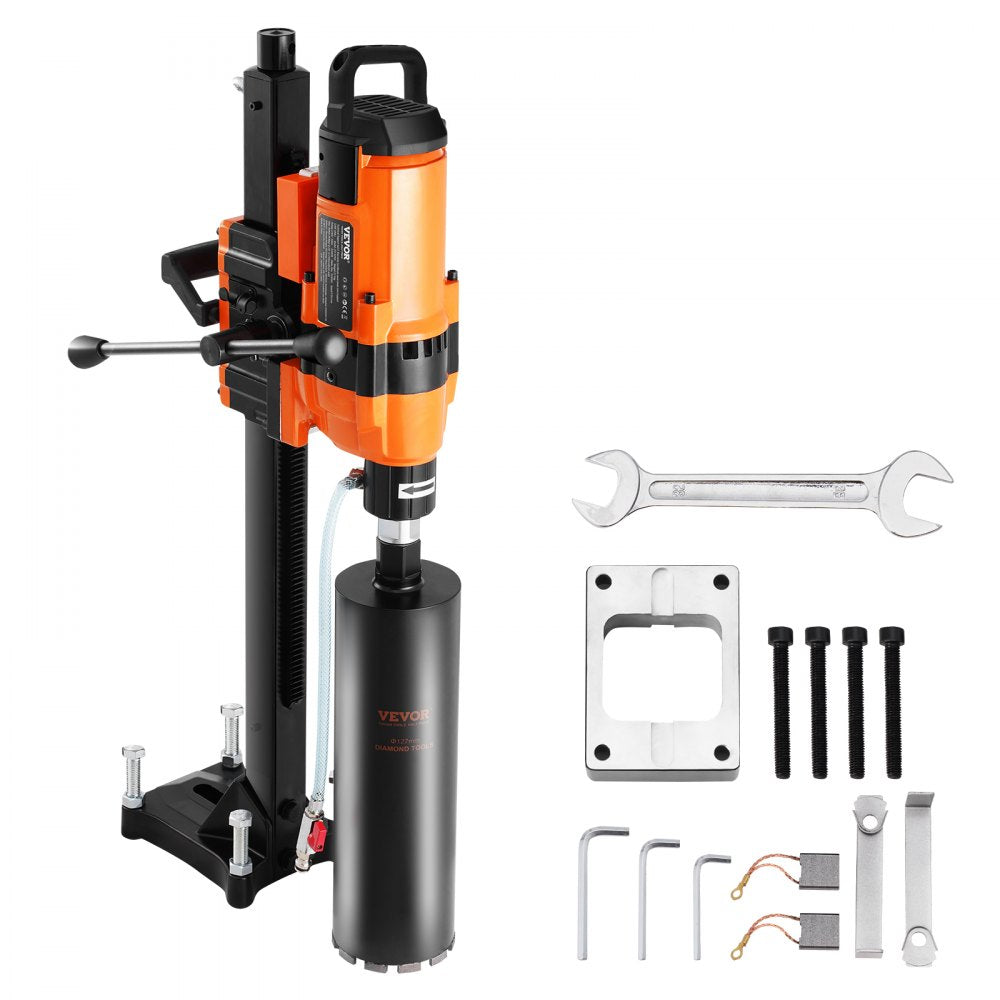 Bostome 3500W Diamond Core Drill Rig with stand, featuring a powerful motor and dual cutting modes.