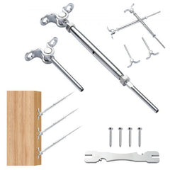 T316 Stainless Steel Adjustable Angle 1/8" Cable Railing Kit/Hardware for Wood Post，Marine Grade for 1/8"Wire Rope,0-180-Degree Angle & Easy Installation, Silver (30 Pack)