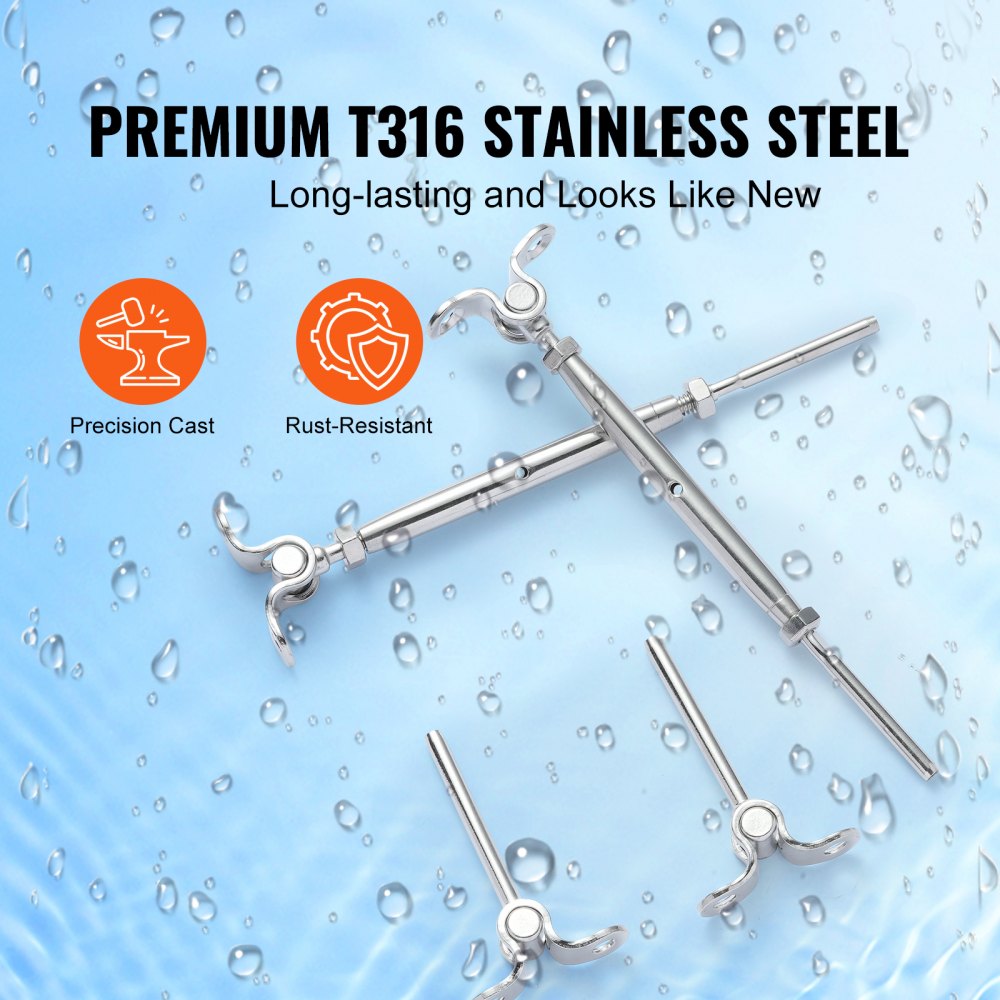 T316 Stainless Steel Adjustable Angle 1/8" Cable Railing Kit/Hardware for Wood Post，Marine Grade for 1/8"Wire Rope,0-180-Degree Angle & Easy Installation, Silver (30 Pack)