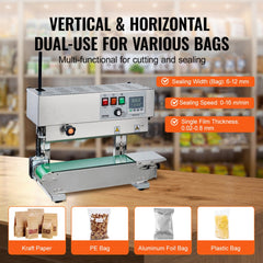 Continuous Bag Band Sealing Machine Vertical Band Sealer Stainless Steel