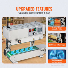 Continuous Bag Band Sealing Machine Vertical Band Sealer Stainless Steel