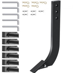5pcs Box Blade Shank, 16`` Scarifier Shank, 3 Holes Box Scraper Shank, Ripper Shank with Removable Tapered Teeth and Pins, Adjustable Shanks Assembly for Replacement, Digging, Plowing