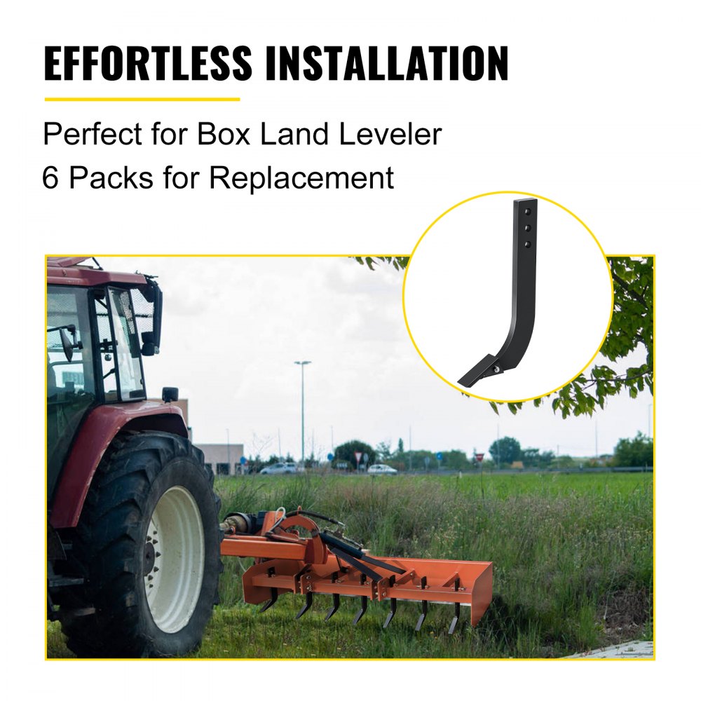 16-inch 3-hole box blade scarifier shanks with teeth for tractors.