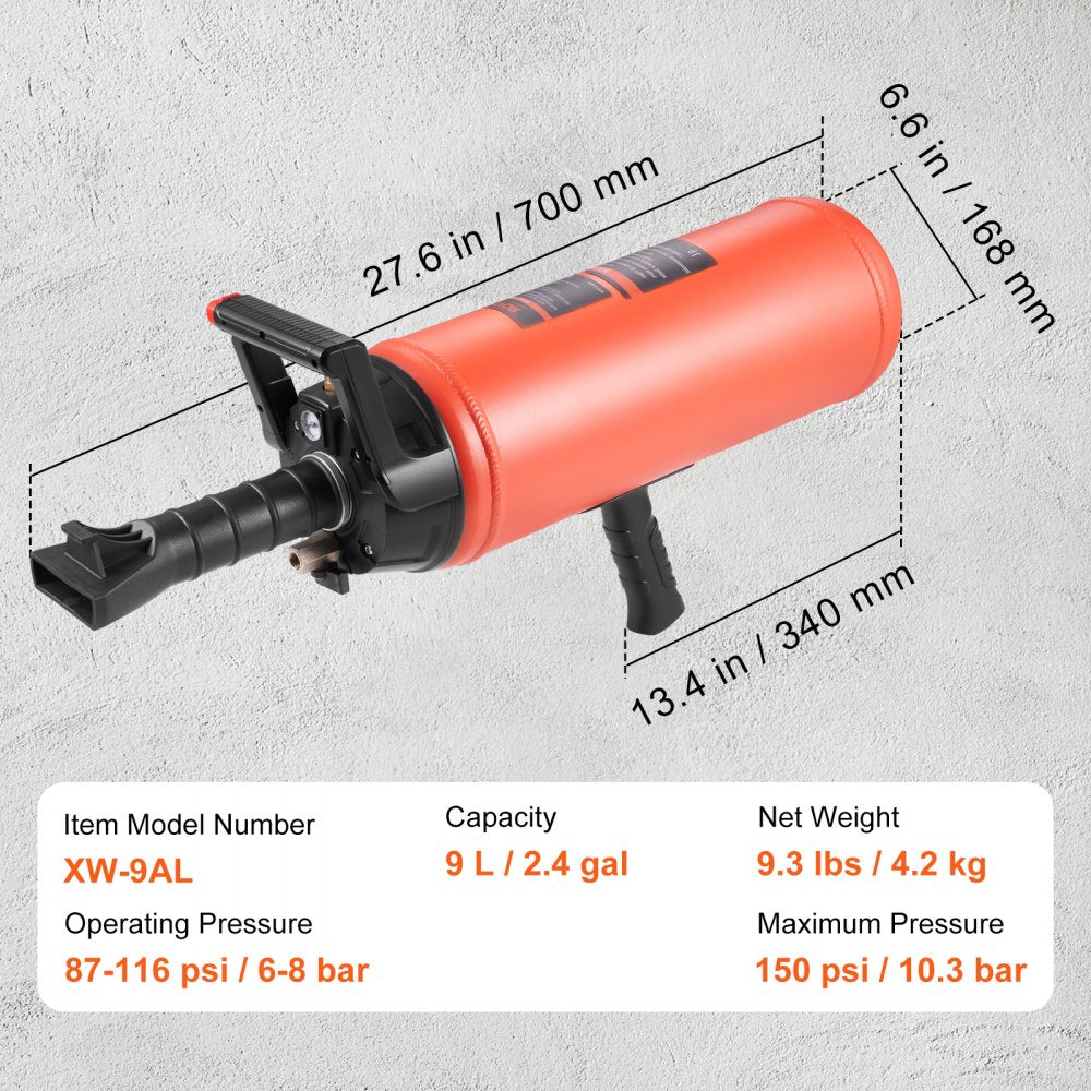 Tire Bead Seater, 150 PSI Handheld Bead Bazooka, 2.4 Gal/9 L Air Tire Bead Blaster, Portable Tire Inflator Tool, 87-116 PSI Operating Pressure for Tractor Truck ATV Car and Automobile Repair