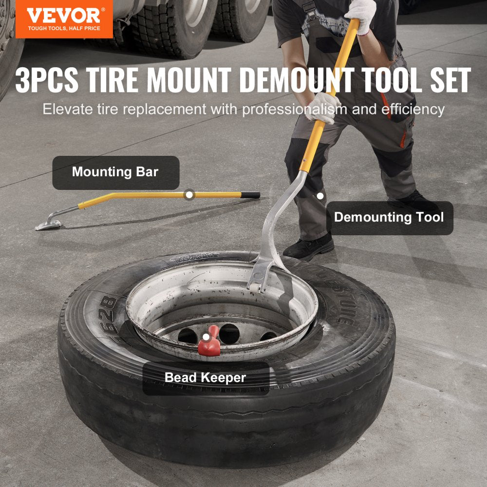 Truck Tire Changer Mount Demount 22.5-24.5 in Radial Bias Ply/Tubeless Tire