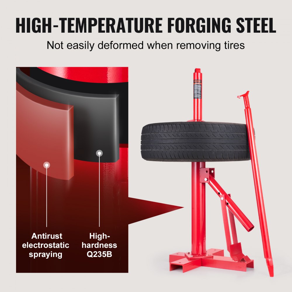 Manual Tire Changer, Portable Hand Bead Breaker Mounting Tool for 203 - 406 mm Tires, Compatible with Car Truck Trailer, Tire Mounting Machine for Home Garage Small Auto Shop